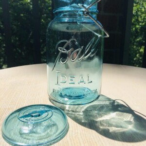 Vintage Ball-Ideal (x2) & Atlas EZ-Seal (x4) Mason Jar with original Glass lids. Pat'd July 14,1908