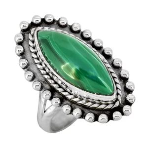 Malachite Gemstone 925 Sterling Silver Designer Ring