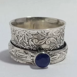 Blue Sapphire Gemstone Spinner Ring
